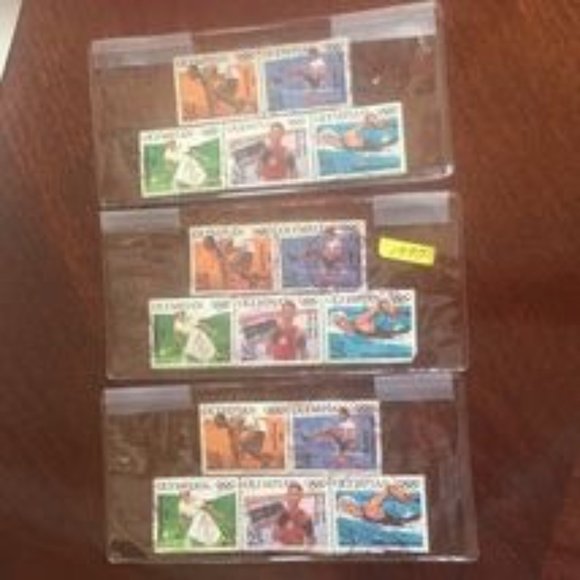 3 Sets of 5 US 1990 OLYMPIAN 25 Cent Cancelled Stamps Jessie Owens Ray Ewry - Picture 5 of 9